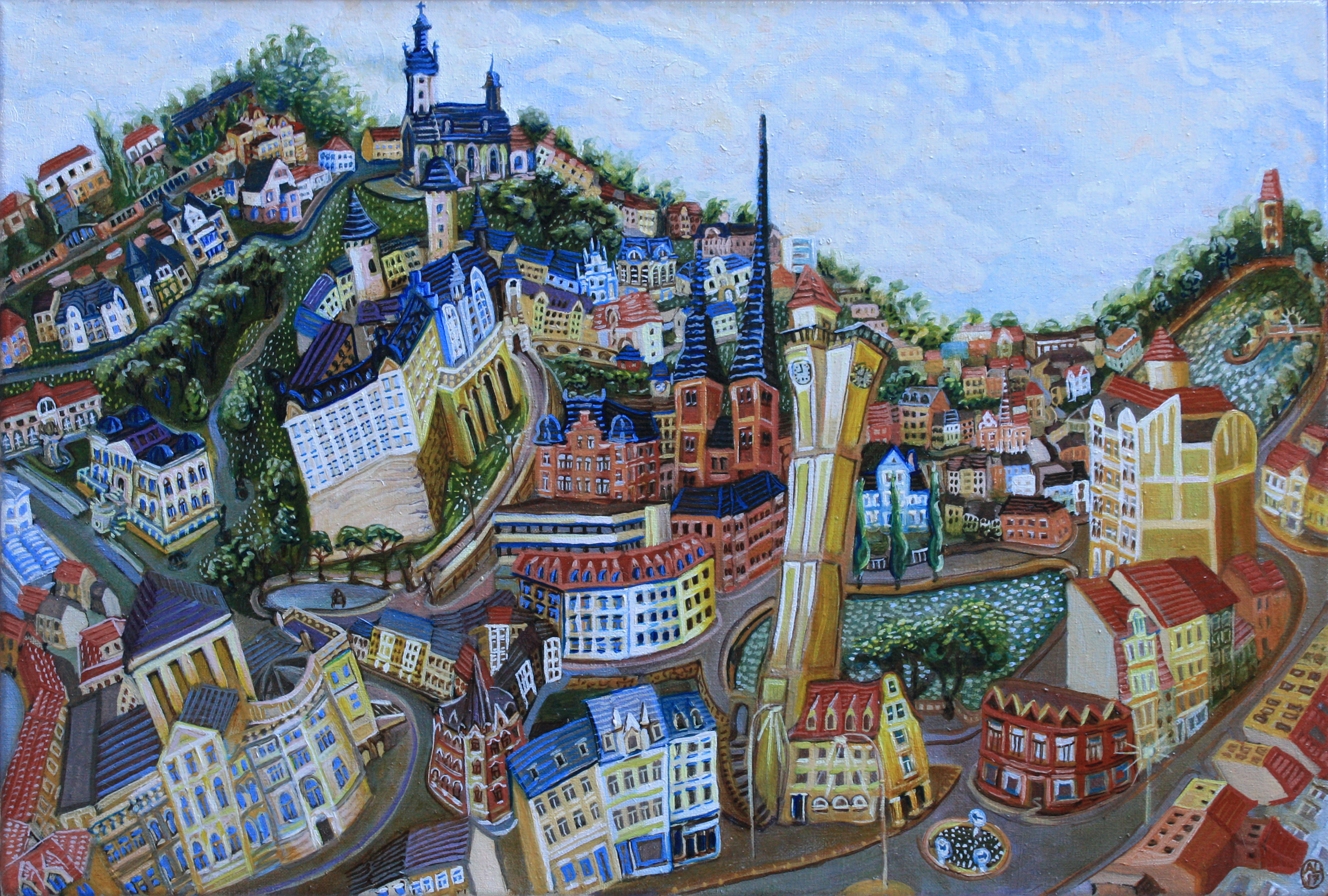 Alten Berg 40cm x 60cm 2017 Altenburg Öl Gemälde