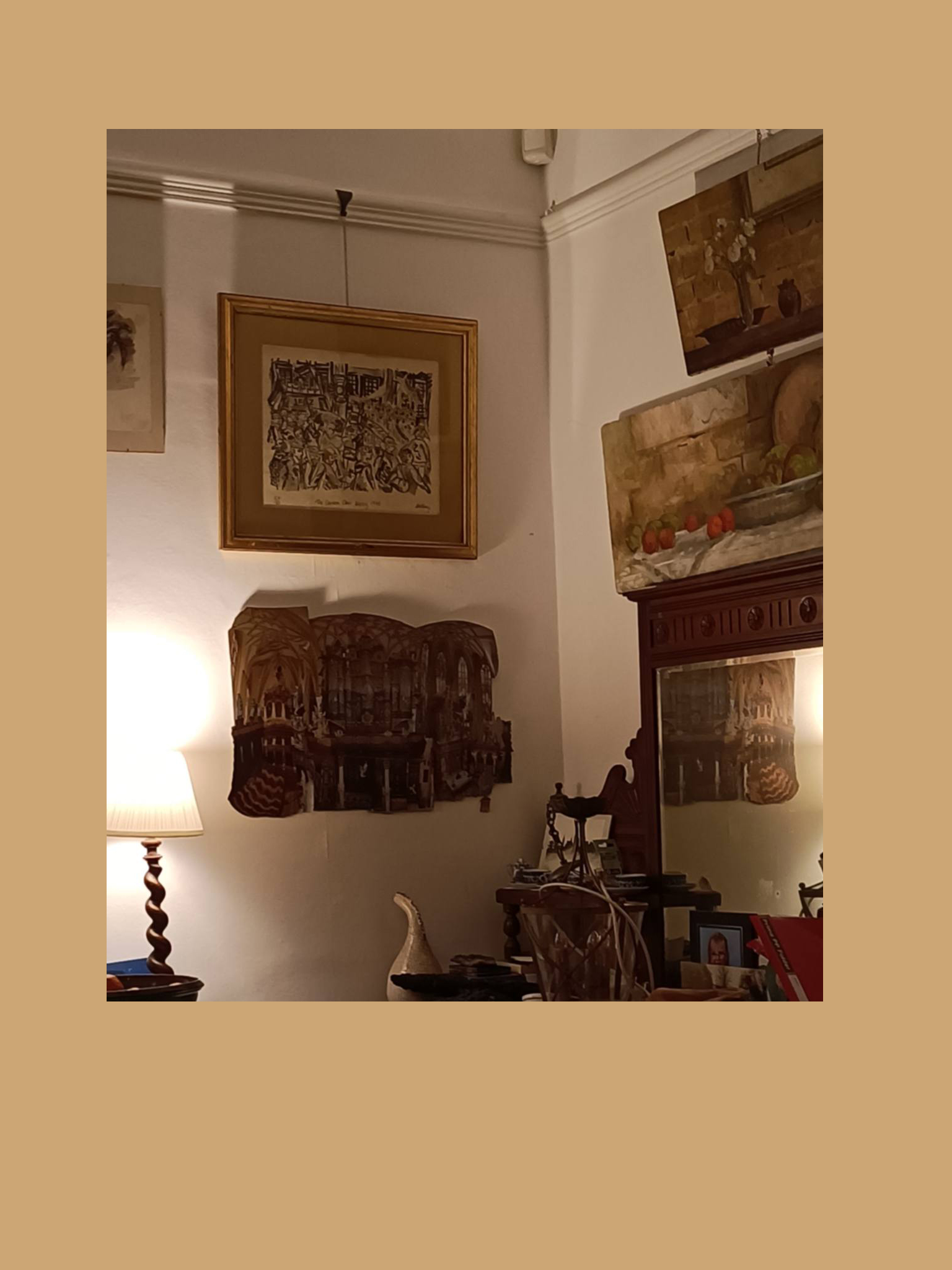 The German Choir, Stone Lithograph 1990. Castle Church Altenburg Ink Jet Print on Aluminium. 2016